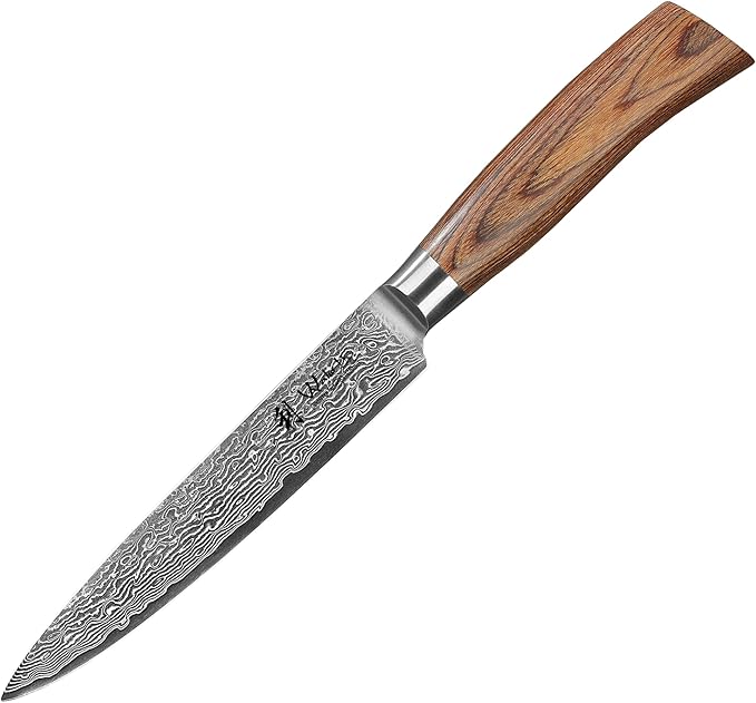 Wakoli EDIB Pro Damascus Carving Knife ??Japanese Style Meat Slicer | 6.7-Inch Blade Made of 67-Layer Damascus Steel with VG10 Core | Ergonomic Pakkawood Handle | Professional Carving Tool