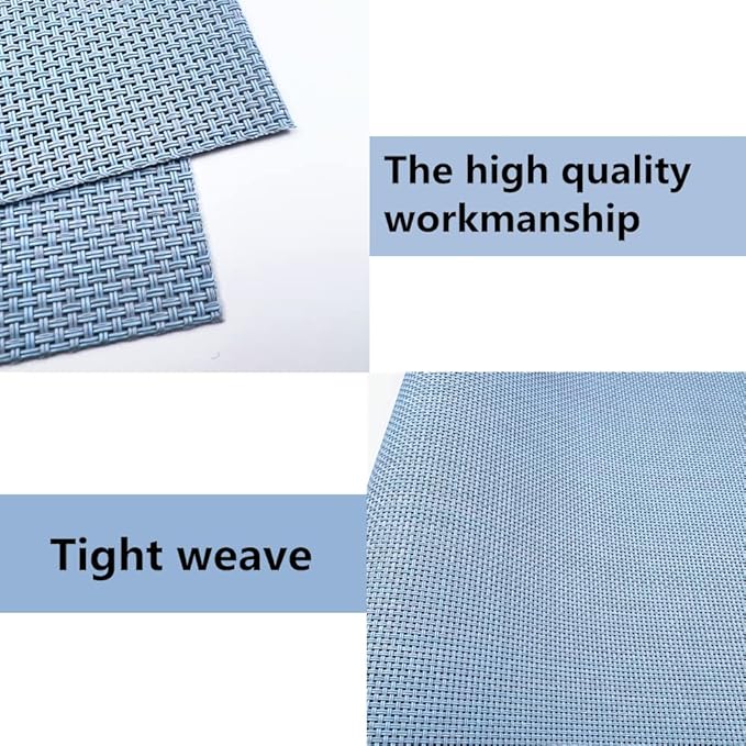 WAZAIGUR Placemats,Easy to Clean Crisscross Woven Vinyl Place Mats Durable Non-Slip Heat Resistant Table Mats,Placemats for Kitchen Table (Nattier Blue, 4)