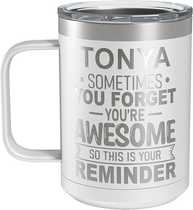 Personalized Inspirational Travel Coffee Mug, Inspirational Gifts for Men Dad Wife Sister Women, Custom Birthday For Him Her, Customized You?셱e Awesome Tumbler, Teacher Coworker Gifts15oz White