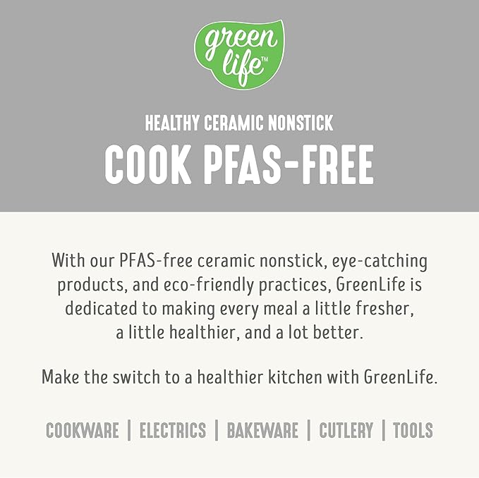 GreenLife 3.5QT Slow Cooker, PFAS-Free Non-Toxic Ceramic Nonstick Removable Interior Bowl, Programmable, Keep Warm, Stovetop & Oven Safe Pot, Dishwasher Safe Crock & Glass Lid, White