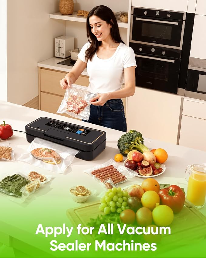 Vacuum Sealer Bags for Food, Food Saver Space Saver Vacuum Storage Bags, 3 Rolls 11??x 10', BPA Free, Heavy-Duty Vacuum Storage Bags For Sous Vide-Compatible with Most Vacuum Sealers