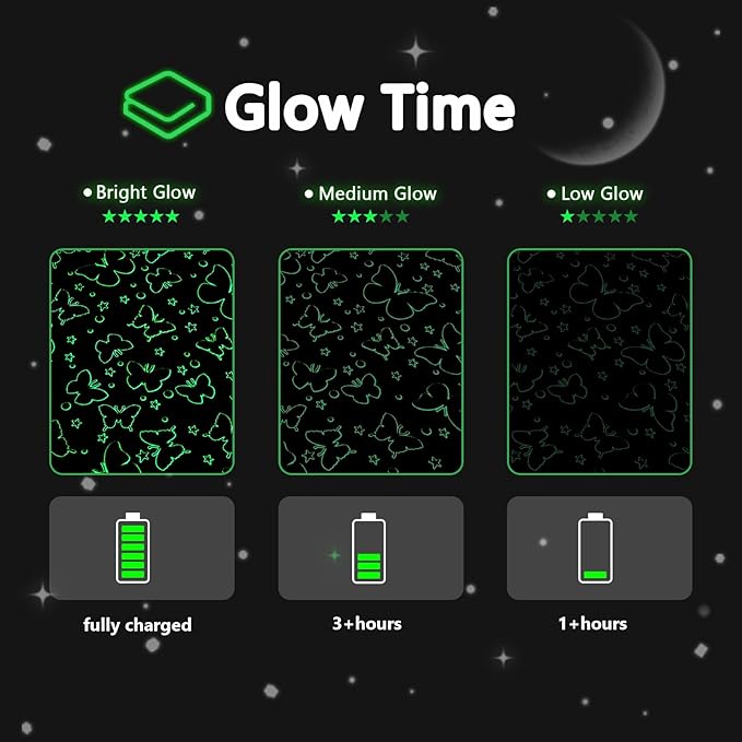 QSTEHEML Butterfly Glow in The Dark Blanket,Butterfly Gifts Toys for Kids Girls Age 3-12 Years Old, Birthday, for Daughter, Toddler, Teen, and Grandkids Soft Throw 50"횞60"