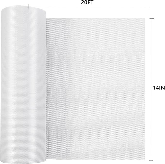 Shelf Liner, 14 Inches x 20 FEET Non-Slip Kitchen Cabinet Liner, Washable Oil-Proof Non-Adhesive Contact Paper for Kitchen Drawer, Cabinet, Shelves, Refrigerator, Storage, Desks, coutertops