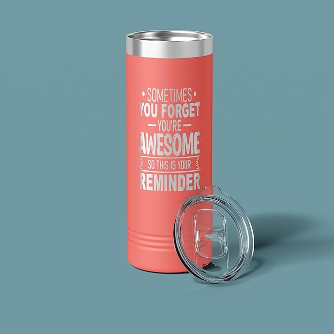 Spotted Dog Company Inspirational Tumbler, Inspirational Gifts for Men Dad Father Wife Sister Women, Birthday For Him Her, You?셱e Awesome Tumbler, Teacher Coworker Gifts 22oz Coral