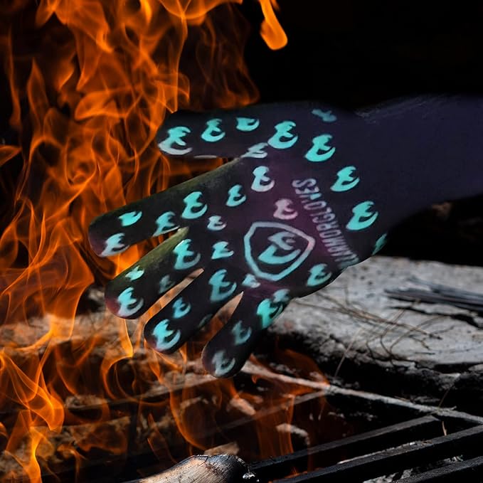 Grill Armor Oven Gloves ??932째F Heat, Fire & Cut Resistant Mitts for BBQ, Grill, Cooking, Grilling, Baking, Smoker & Fire Pit