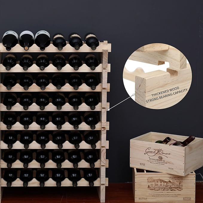 Wine Rack Cabinet Freestanding for Floor Wooden Stackable Storage Modular countertop Wood Wine Holder (120bottle)