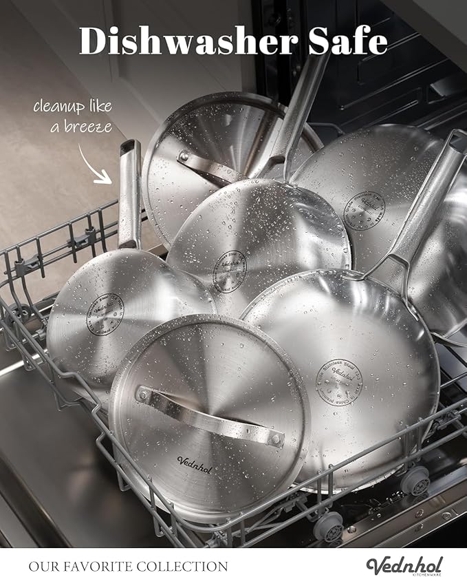 Stainless Steel Frying Pan with Stainless Steel Handle,12 Inch Tri-Ply Stainless Steel Skillet,Brushed Steel Pan for Cooking,Dishwasher and Oven Safe,Induction&All Stove Compatible