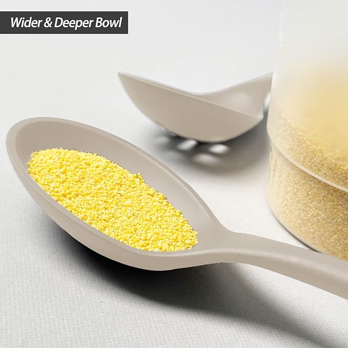 Silicone Slotted Spoons for Cooking - Extra Large Kitchen Spoons for Mixing, Serving, & Stirring - 600째F Heat-Resistant Non Stick Utensils Skimmer- Dishwasher Safe, Khaki