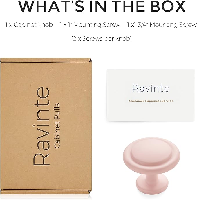 Ravinte 1 Pack 1-1/4 inch Kitchen Cabinet Knobs Pink Frosted Dresser Zinc Pulls Door Drawer Handles for Dresser Drawers