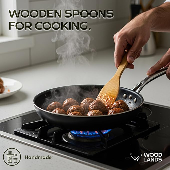 Kitchen gifts for Mom Wooden Spoons for Cooking 6-Piece Wooden Utensil Set with Spatulas & Spoons, Heat-Resistant, Eco-Friendly Kitchen Utensils for Non-Stick Cookware - gifts for her