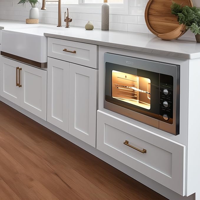 Microwave Base Cabinet ??Solid Wood Shaker Style Kitchen Storage Base Unit with Drawer & Soft-Close Doors, RTA Pantry Cupboard for Dining Room, Coffee Bar 30" W x 24" D x 34 1/2" H (Origami White)