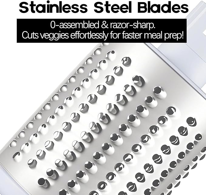 Ancevsk Cheese Grater Hand Crank, Rotary Vegetable Shredder with Handle and Strong Suction base, 3 in 1 Kitchen Speed Spin Veggie Slicer Nut Grinder for Pizza Top, Hash brown, Salad and More (Black)