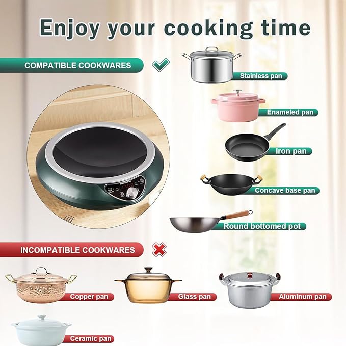 Induction Wok Cooktop竊?700W Electric Wok Portable Induction Single Burner Used For Home And Commercial