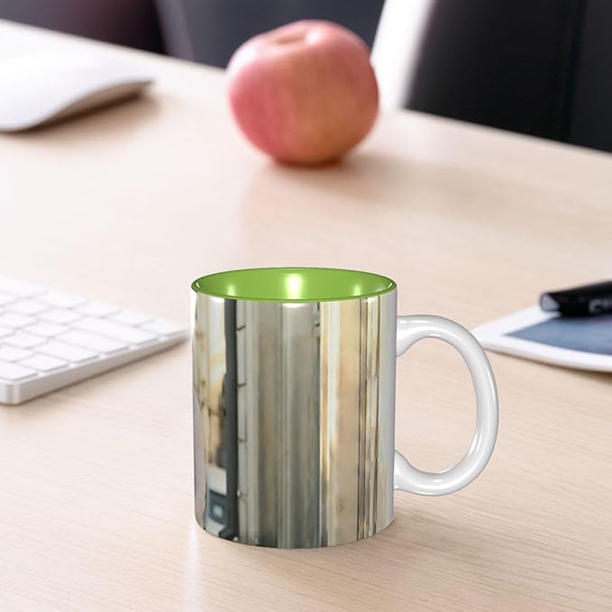 Custom Color Mugs with Partial or Full-Size Printing Customizable Photos and Text Coffee Mugs Creative Multicolor Designs Image (Full-Width, Green)