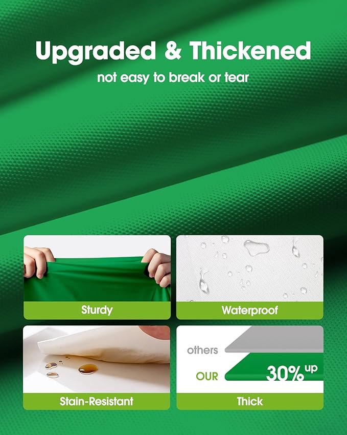 Pureegg Plastic Table Cloth Disposable 12 Pack, 54 x 108 Inch Table Cloths, St Patricks Day, Christmas Decorations, Tablecloths, Rectangle, Forest, Emerald, Plastic Cover, Leakproof & Sturdy, Green