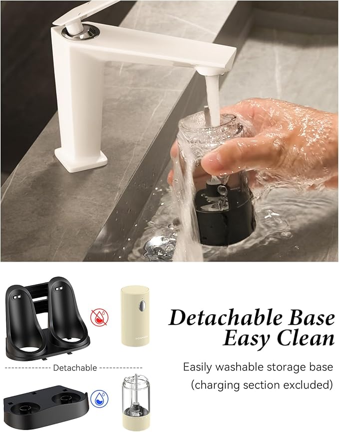 Electric Salt and Pepper Grinder Set - Automatic Refillable Salt and Pepper Grinders with Charging Base & LED Light, 6-Level Adjustable Coarseness with External Dial, Ideal Kitchen Gadget竊똁eige