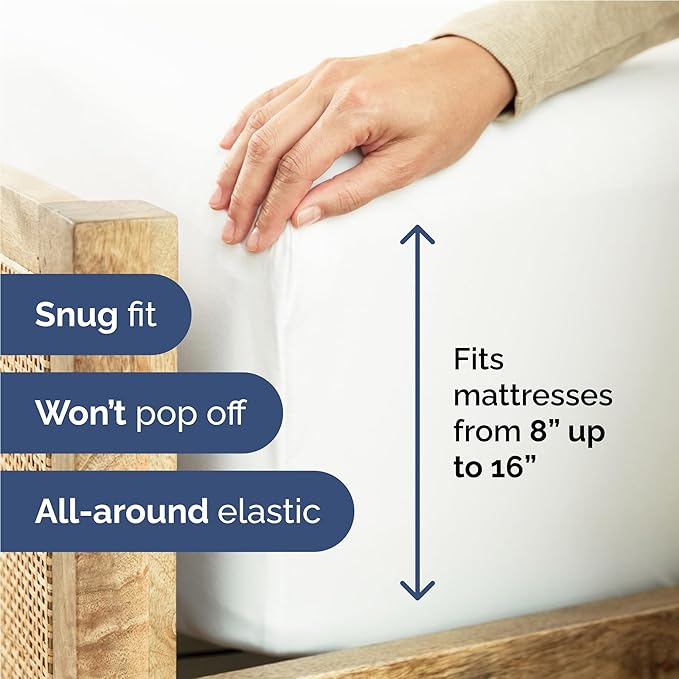 Full 6 Piece Sheet Set - Cooling & Breathable Bed Sheets - Hotel Luxury Bed Sheets for Women, Men, Kids & Teens - Comfy Bedding with Deep Pockets & Easy Fit - Soft and Wrinkle Free - Full White Sheets