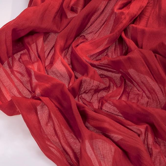 Socomi 6pcs Red Cheesecloth Table Runner Boho Rustic Gauze 120 inch 10FT Cheese Cloth Runner for Wedding Party Baby Shower Birthday Home Decor Holiday Decorations
