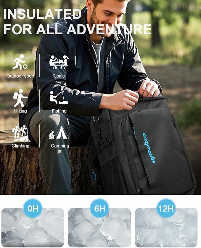 Capolo Cooler Backpack Insulated Waterproof for Women Men,36/45 Cans Lunch Backpack Coolers Leak Proof Soft Cooler Bag Ice Chest for Camping Beach