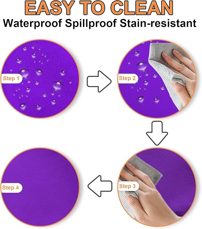 TWINPRET Rectangle Tablecloth 60 x 84 Inch, Purple Waterproof Washable Polyester Table Cloth - Stain & Oil Resistant Rectangular Table Cover for Banquet & Party (Fits 4 Foot Tables) [2 Pack]