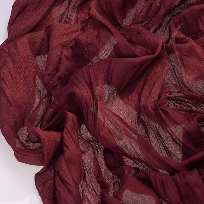 Socomi 3pcs Burgundy Red Valentine's Day Cheesecloth Table Runner Boho Rustic Gauze 120 inch 10FT Cheese Cloth Runner for Wedding Party Baby Shower Birthday Home Decor Holiday Decorations