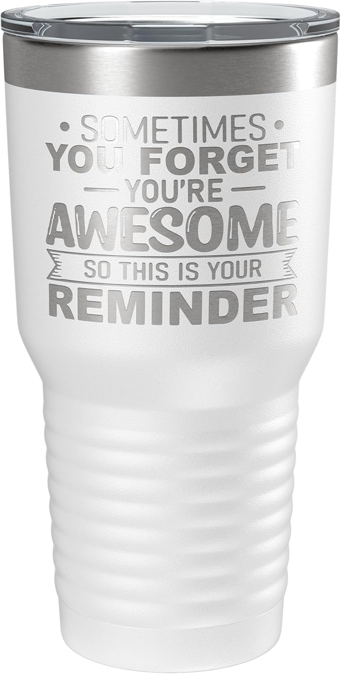 Spotted Dog Company Inspirational Tumbler, Inspirational Gifts for Men Dad Father Wife Sister Women, Birthday For Him Her, You?셱e Awesome Tumbler, Teacher Coworker Gifts 30oz White