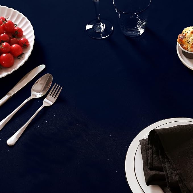 6 Pack Navy Blue Tablecloth 60 x 102 Inch Table Cloth for 6 Foot Rectangle Tables, Wrinkle Resistant Washable Polyester Fabric Table Covers for Party, Wedding,Dining,and Banquet