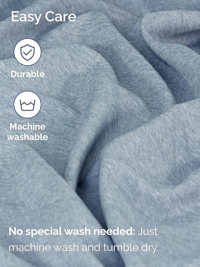Extra Deep Pocket Twin Sheets - 3 Piece Breathable & Cooling Bed Sheets - Hotel Luxury Sheet Set - Soft, Wrinkle Free & Comfy - Easily Fits Extra Deep Mattresses - Deep Pocket Heathered Blue Sheets