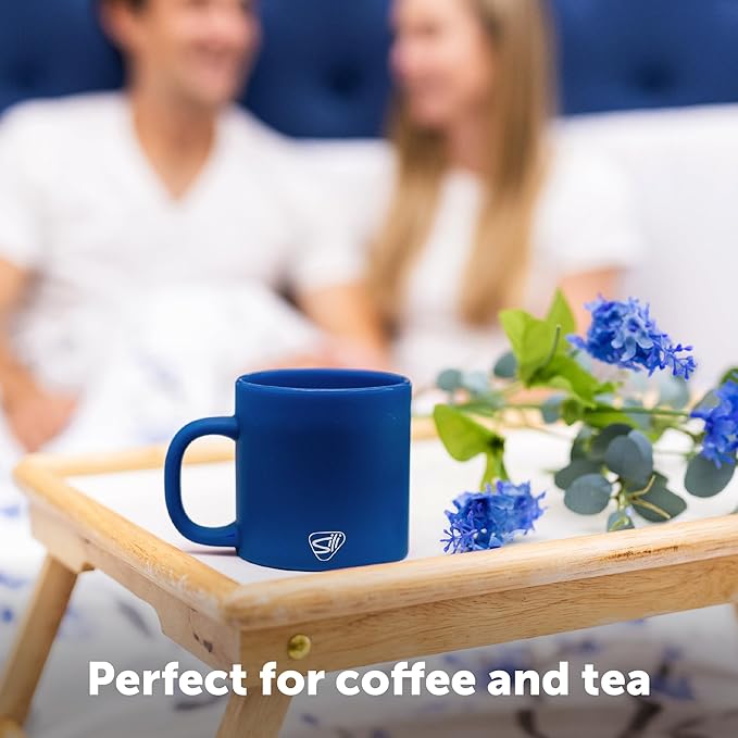 Silipint 16oz Silicone Coffee Mug ??Unbreakable Dishwasher Safe Microwave Oven & Freezer Compatible Travel Mug ??Non-Toxic Reusable Cup for Hot Coffee Tea or Cold Drinks (Classic Blue)