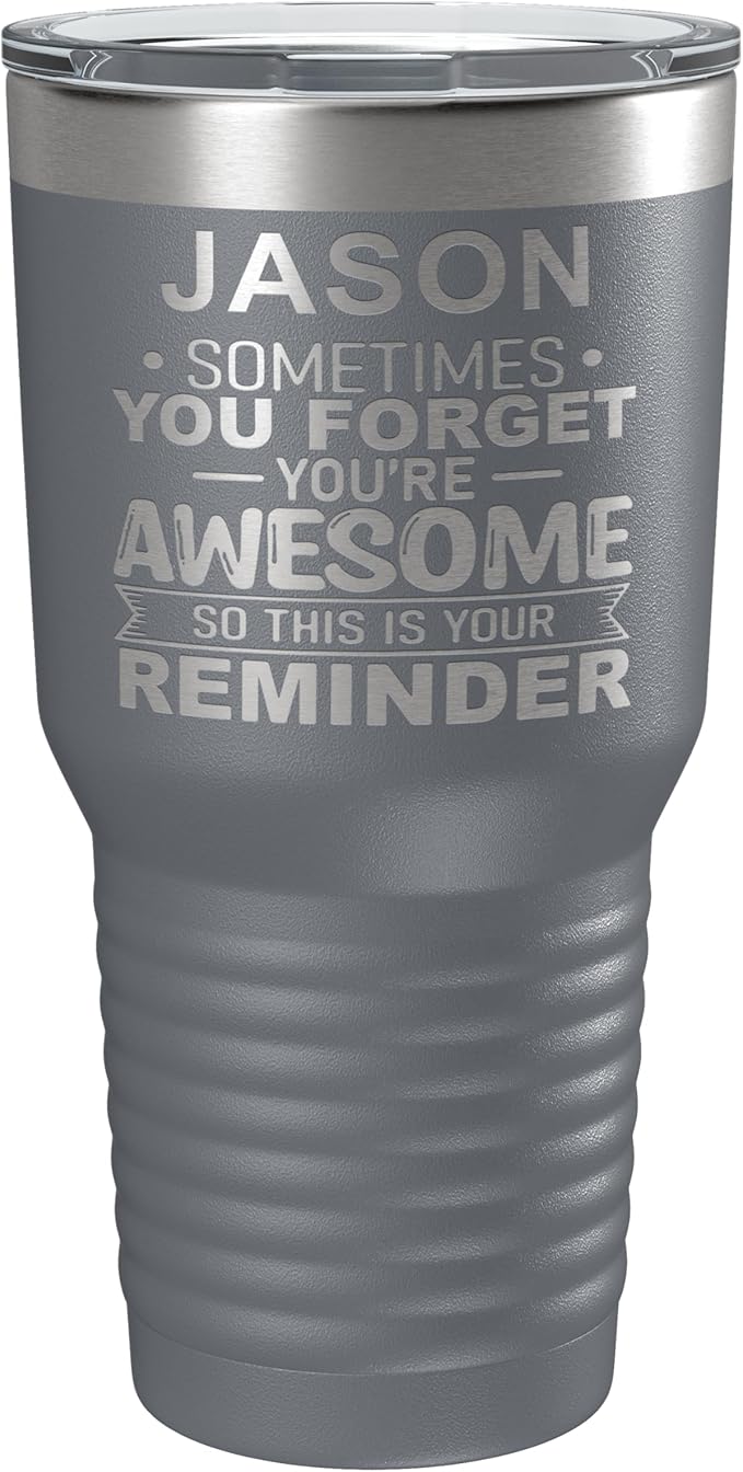 Personalized Inspirational Tumbler, Inspirational Gifts for Men Dad Father Wife Sister Women, Cusom Birthday For Him Her, Customized You?셱e Awesome Tumbler, Teacher Coworker Gifts 30oz Gray