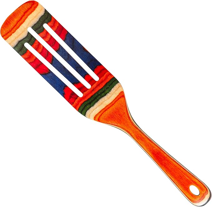 Baltique Marrakesh Collection 13" Wooden Spurtle Spatula ??Colorful Birch Wood Cooking Utensil, Nonstick Safe, Versatile Stirring & Serving Tool