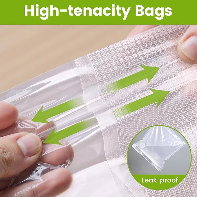 FEPPO Vacuum Sealer Bags for Food, 30 PCS 8.3"횞8.7" Reusable Vacuum Seal Bags with Air Valve for Food Storage, Ideal for Freshness Preservation