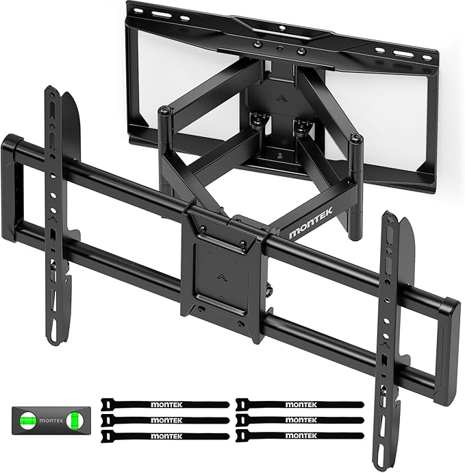 monTEK Heavy Duty TV Wall Mount for 37-90 inch TV up to 165lbs, 4X Load Tested, Full Motion with Dual Articulating Arms, Tool-Free Tilt, Swivel & Extend, VESA 200x100 to 600x400, Fits 12??16" Studs
