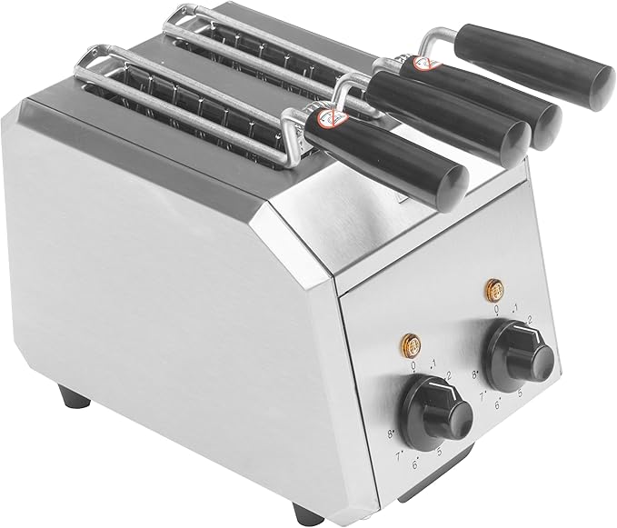 8 Inch Electric Sandwich Toaster, Polished Top and Bottom with SUS 304 Tongs, 8 Minutes Timer,Suitable for Home&Commercial Use. (Grey)