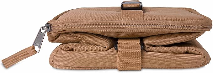 PackIt짰 Freezable Essential Cooler, Almond, Built with ECOFREEZE Technology, Fully Freezable, Collapsible, Reusable, With Removable Crossbody Strap, Top Clip Handle, Designed for Fresh Office