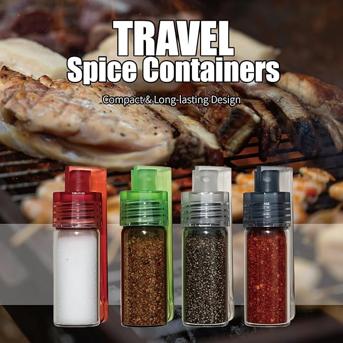 Portable Spice Dispenser, Leak-proof Metal Spice Jar, Mini Kitchen Spice Set, Sealed Storage Container for Spices during Travel and Outdoor Camping (16)