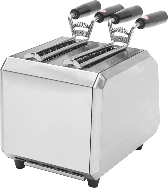 8 Inch Electric Sandwich Toaster, Polished Top and Bottom with SUS 304 Tongs, 8 Minutes Timer,Suitable for Home&Commercial Use. (Grey)