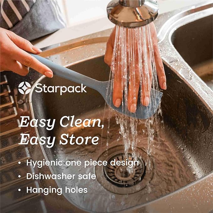 Starpack 'Winning Serve' XL Premium Silicone Serving Spoon (13.5") - Large Silicone Spoon for Cooking High Heat Resistant to 600째F - LFGB Grade Nonstick Mixing Spoons - Large Rubber Serving Spoons