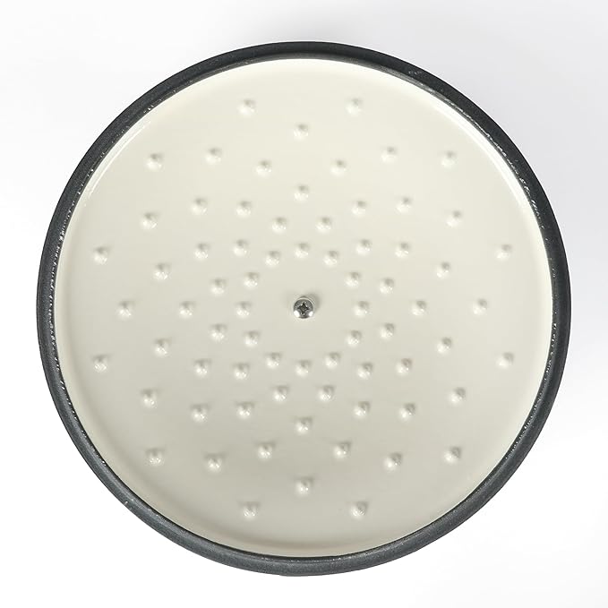 Martha Stewart Gatwick 7 QT Enamel Cast Iron Dutch Oven ??Gray, Durable Heavy-Duty Dutch Oven for Slow Cooking, Braising, and Baking
