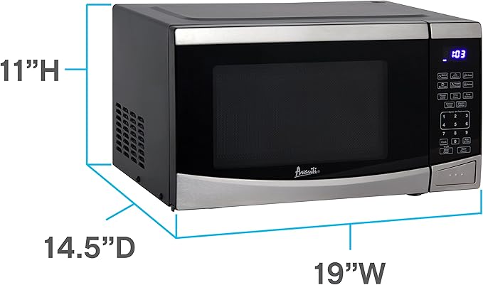 Avanti Microwave Oven 900-Watts Compact with 10 Power Levels and 6 Pre Cooking Settings, Speed Defrost, Electronic Control Panel and Glass Turntable, 0.9-Cu.Ft., Stainless Steel