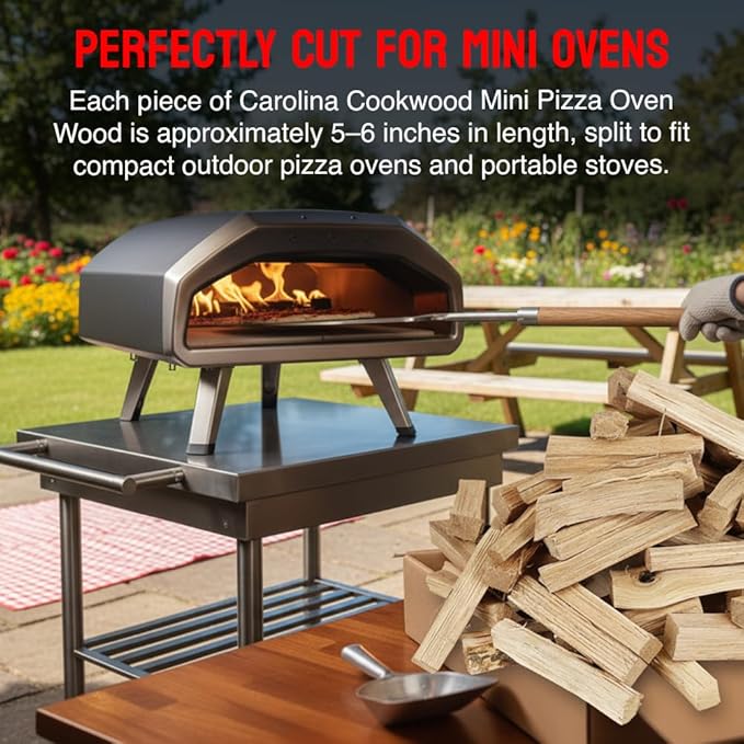 Mini Pizza Oven Wood, 6?멗nch Firewood Logs, Cherry Hardwood Splits for Portable Wood-Fired Pizza Ovens, USA Made, Sustainably Milled, Approximately 12-14 lbs