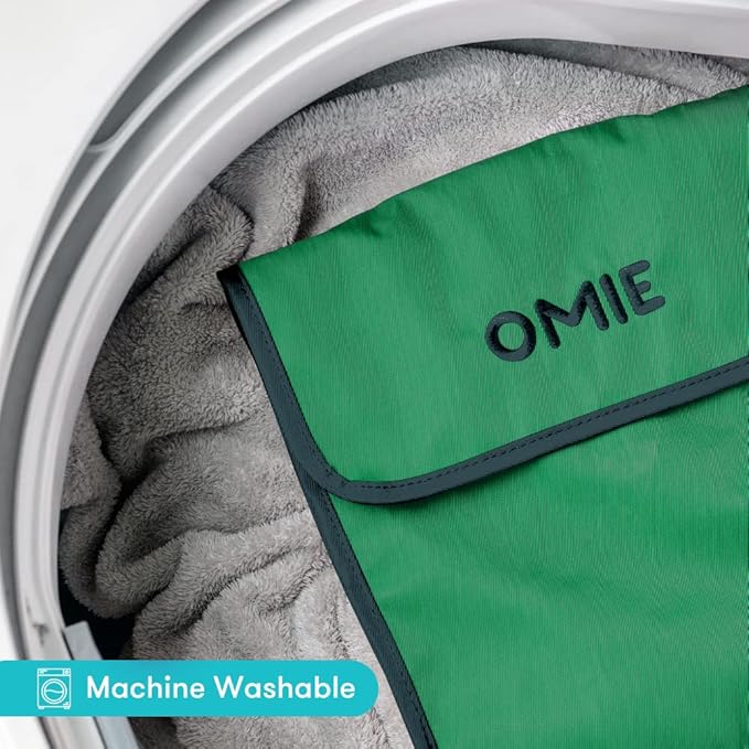 Omie OmieBox Lunch Bag - Washable, Foldable, Durable, WaterResistant Fabric with Interior Pocket and External Bottle Holder (Green)