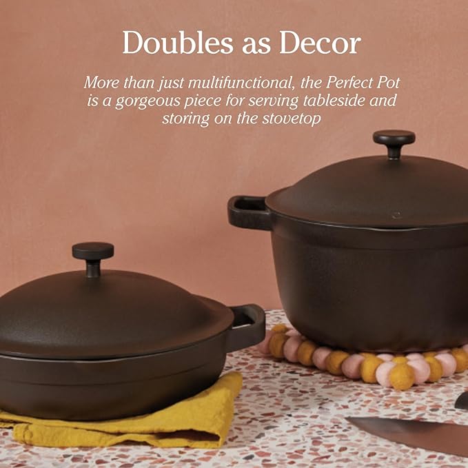 Our Place Mini Perfect Pot | 2.5 Qt Ceramic Pot with Lid & Spatula | Patented 8-in-1, PFAS-Free Nonstick, Non-Toxic Cookware | Induction & Oven-Safe up to 450째F | Steam