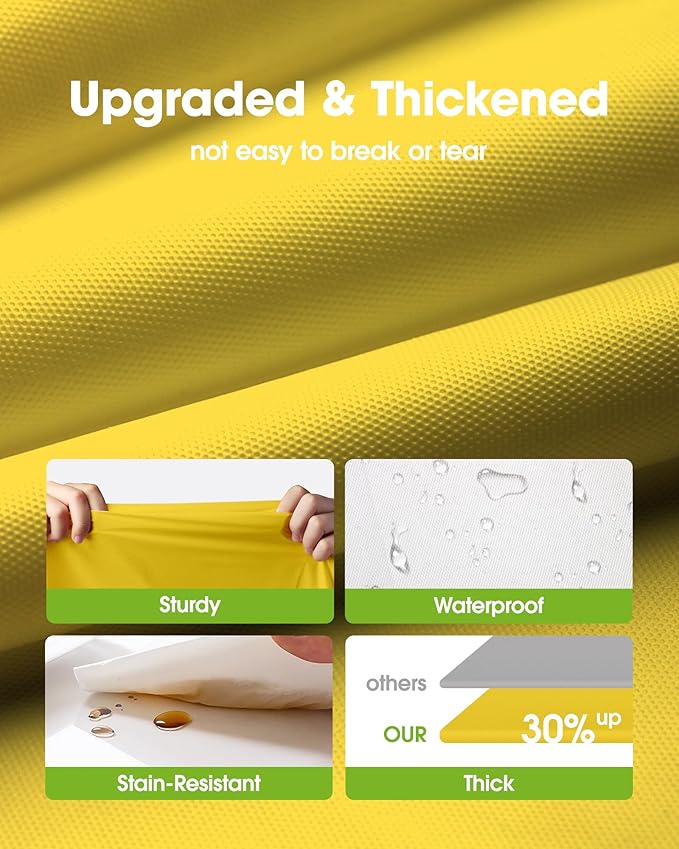 Pureegg Plastic Table Cloth Disposable 12 Pack, 54 x 108 Inch Table Cloths, Easter Party, Decorative Tablecloths, Rectangle, Lemon, Pastel Plastic Cover, Leakproof & Sturdy, Yellow