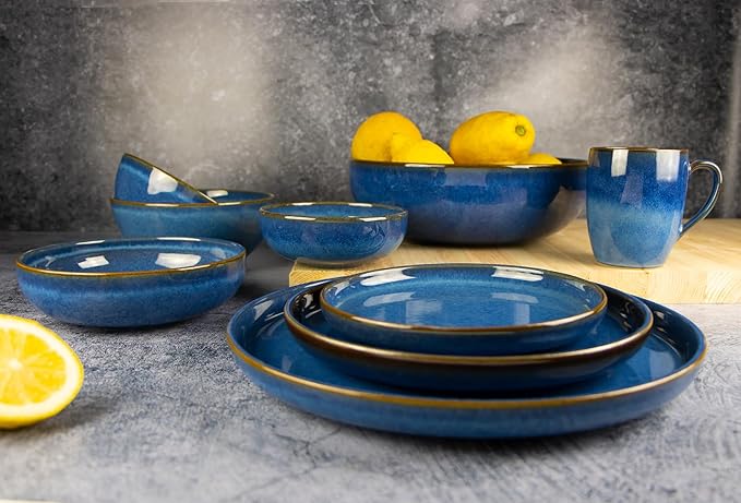 CeramicAzoia Dinnerware Set of 4 (Cobalto Blue, Salad Plate)…