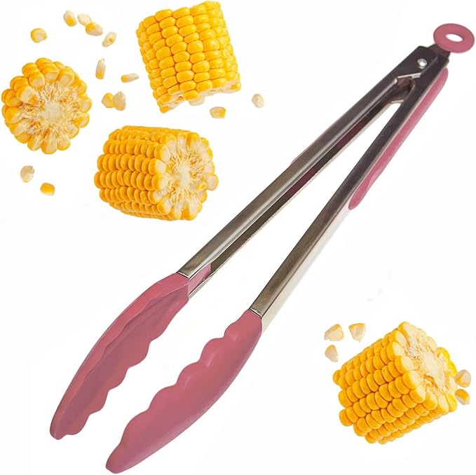 Starpack 'Get a Grip' Silicone Kitchen Tongs for Cooking 12 Inch - BBQ Tongs for Grill Heat Resistant to 600째F - Stainless Steel Tongs with Non Stick Tips - Silicone Tongs for Serving Food