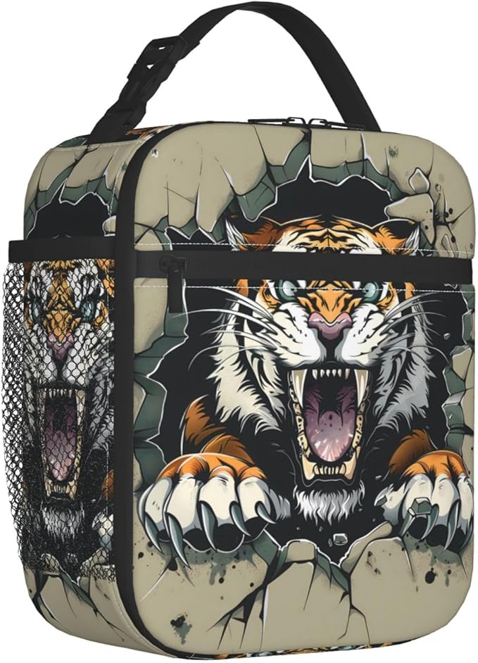 VANZEV Insulated Lunch Box for Women Men, Tiger Animal Theme Lunch Box Reusable Portable Lunch Bag Cooler Tote Waterproof Lunch Container for Office Picnic Work Travel