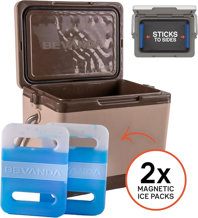 Bevanda - Verge Insulated Lunch Box - Durable Cooler with Magnetic Ice Packs - Rugged Hard Shell Lunch Cooler for Jobsite Lunches, Outdoor Adventures & All Day Temperature Control