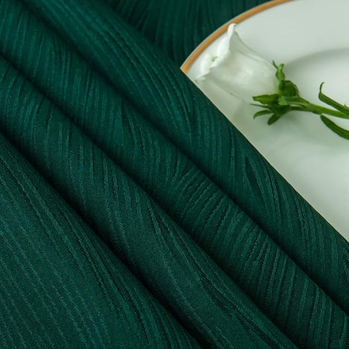 maxmill Jacquard Table Cloth Swirl Pattern Spillproof Wrinkle Resistant Water Proof Heavy Weight Soft Tablecloth for Kitchen Dinning Tabletop, Christmas Parties, Square 70 x 70 Inch, Hunter Green
