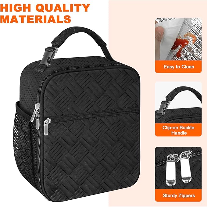 esouler Lunch Box for Men Women Adults Small Insulated lunch Tote Bag for Work Picnic Beach- Reusable Portable Lunch box